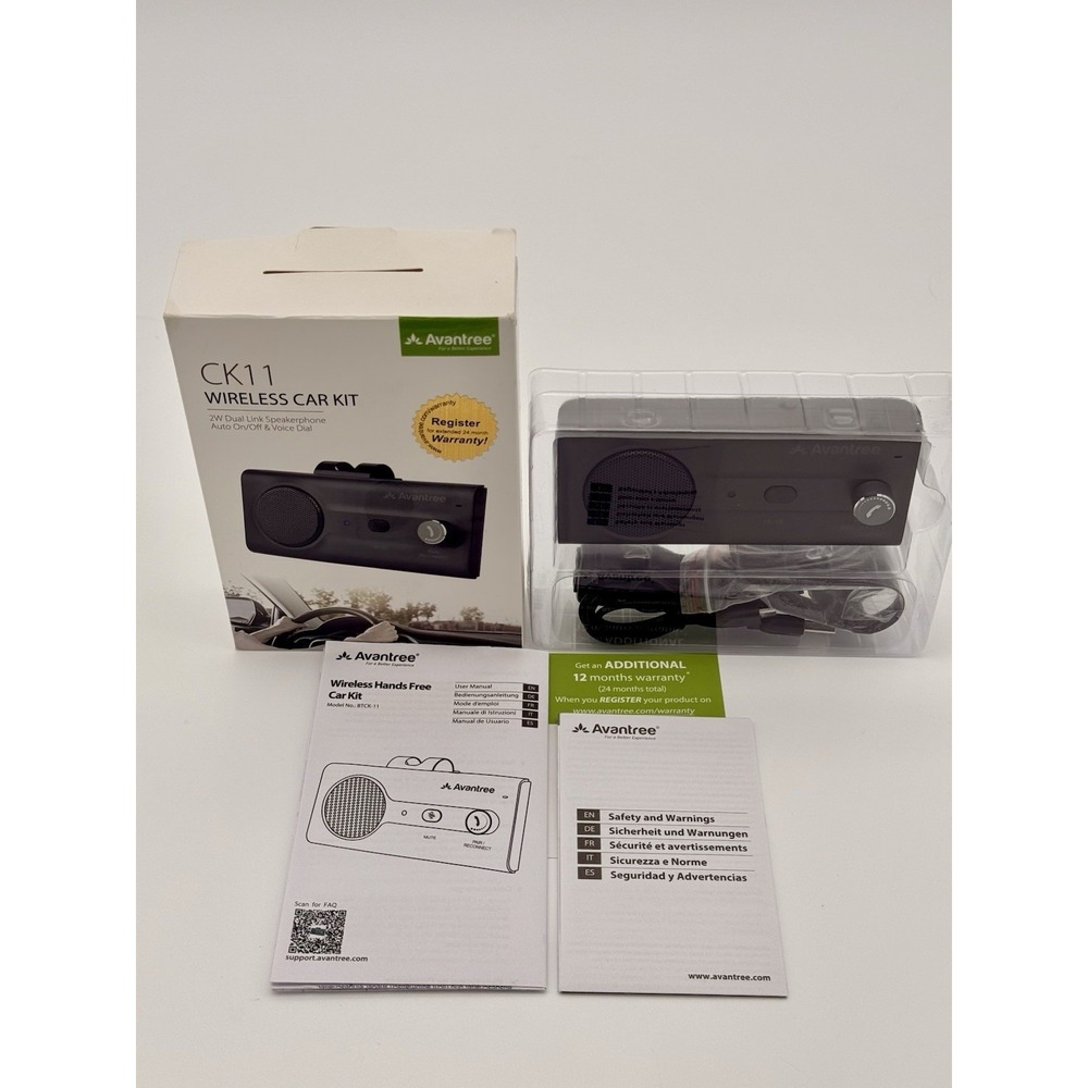 Avantree CK11 BTCK-11 Wireless Car Kit Bluetooth Handsfree Speakerphone Open Box